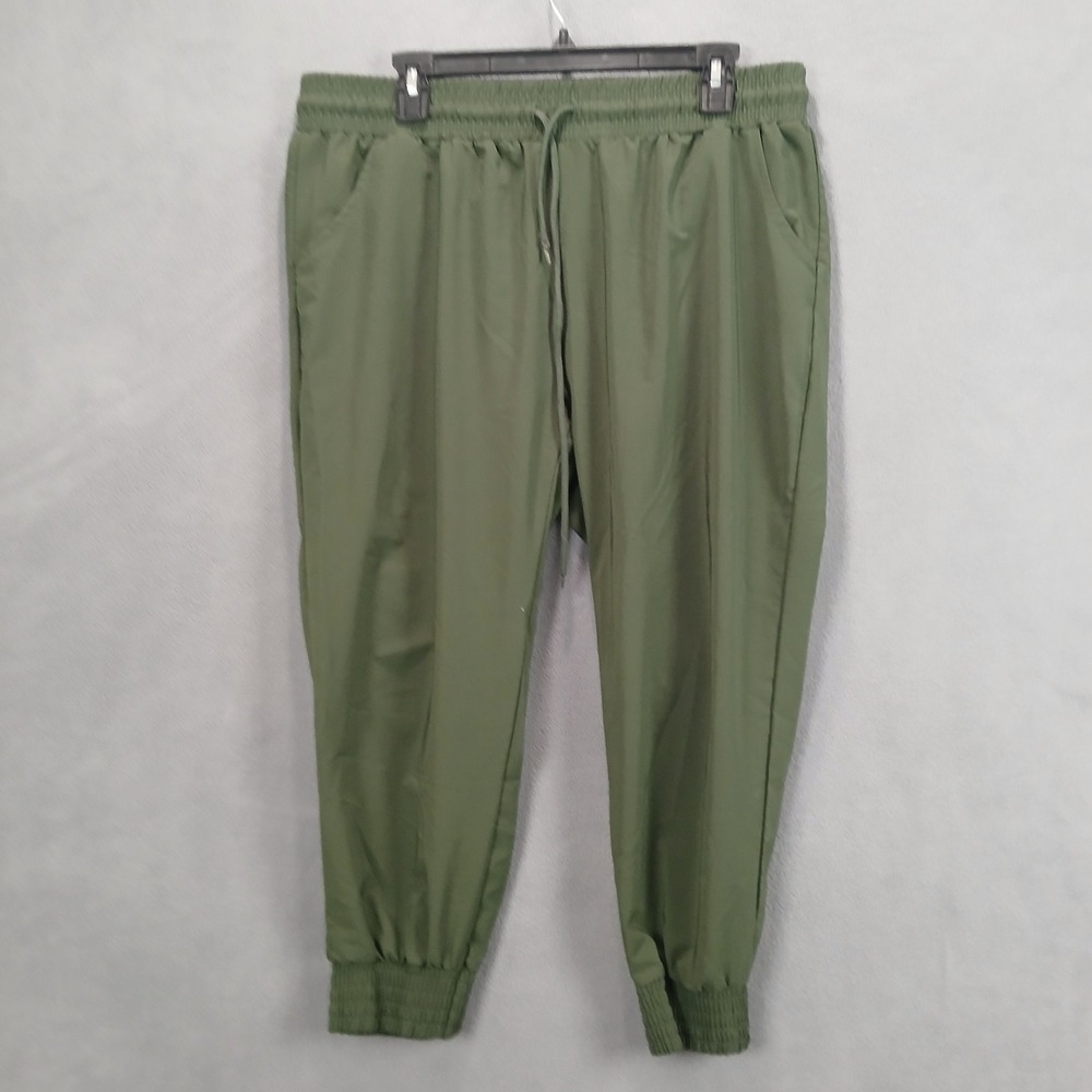 Embrace‎ Life Jogger Pants Mens XL Olive Green Stretch Elastic Drawstring Waist